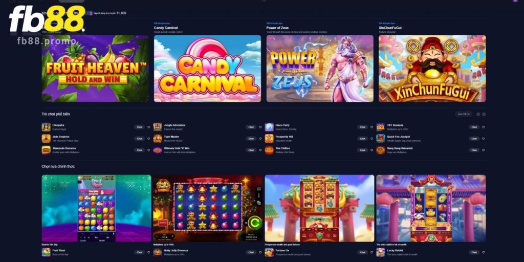 Sảnh game 10 Slots Fb88 vô vàn game hấp dẫn