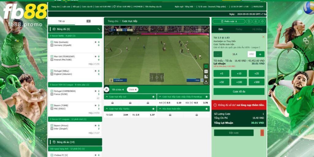 Tính năng xem trận đấu trực tuyến tại Fb88 kịch tính